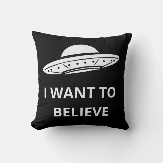 Ik wil geloven, film retro 90s, buitenaardse ufo kussen (Voorkant)