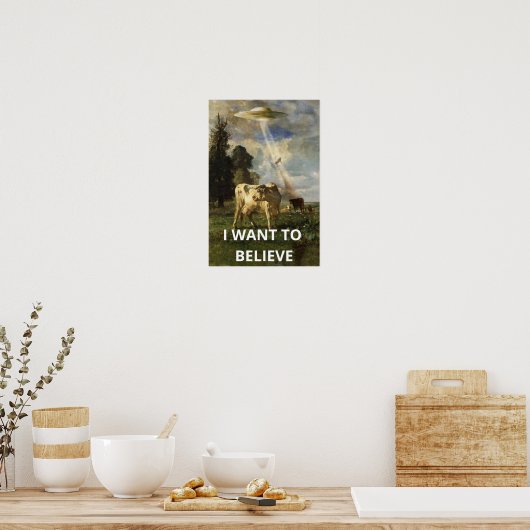 Ik wil geloven, film retro 90s, buitenaardse ufo poster (Keuken)