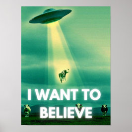 Ik wil geloven, film retro 90s, buitenaardse ufo poster