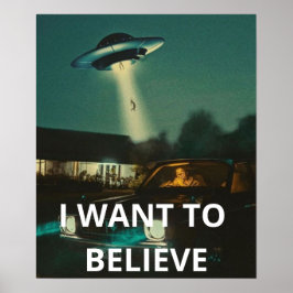 Ik wil geloven, film retro 90s, buitenaardse ufo poster
