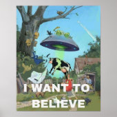 Ik wil geloven, film retro 90s, buitenaardse ufo poster (Voorkant)