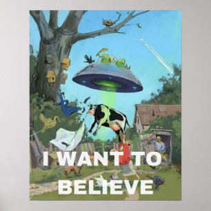 Ik wil geloven, film retro 90s, buitenaardse ufo poster