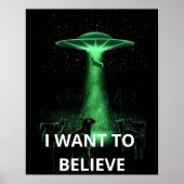 Ik wil geloven, film retro 90s, buitenaardse ufo poster (Voorkant)