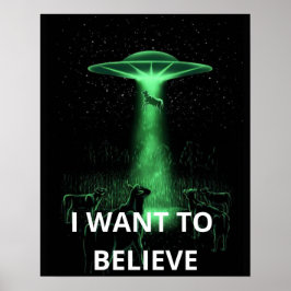 Ik wil geloven, film retro 90s, buitenaardse ufo poster