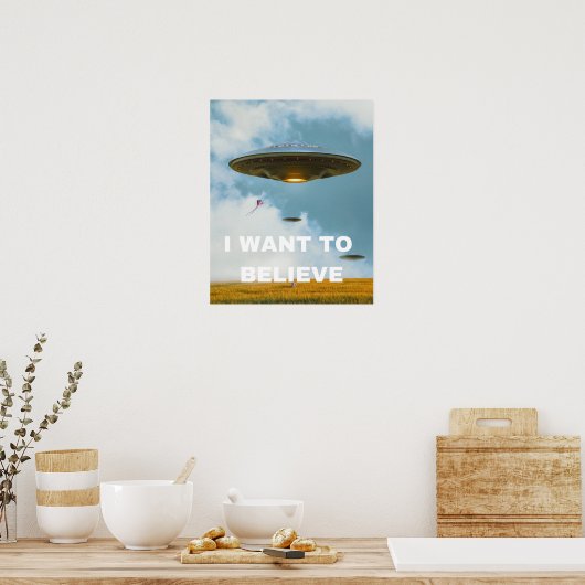 Ik wil geloven, film retro 90s, buitenaardse ufo poster (Keuken)