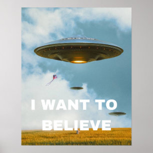 Ik wil geloven, film retro 90s, buitenaardse ufo poster
