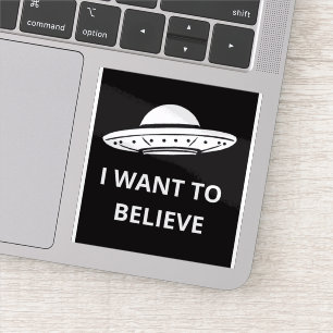 Ik wil geloven, film retro 90s, buitenaardse ufo sticker