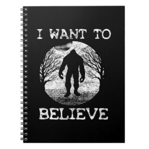 IK WIL GELOVEN Grappige Bigfoot Sasquatch Full Moo Notitieboek