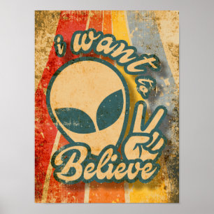 Ik wil geloven, grappige lieve alien poster