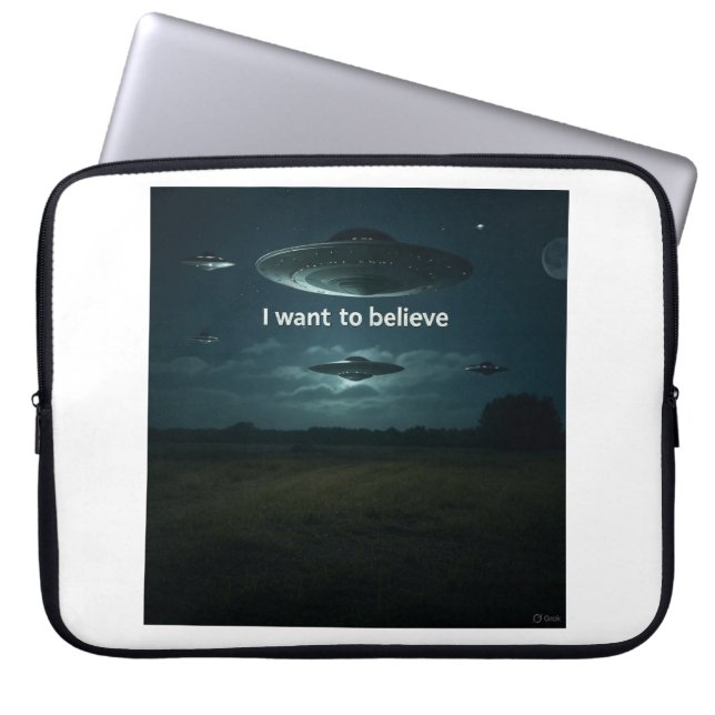 Ik wil geloven laptop sleeve (Voorkant)