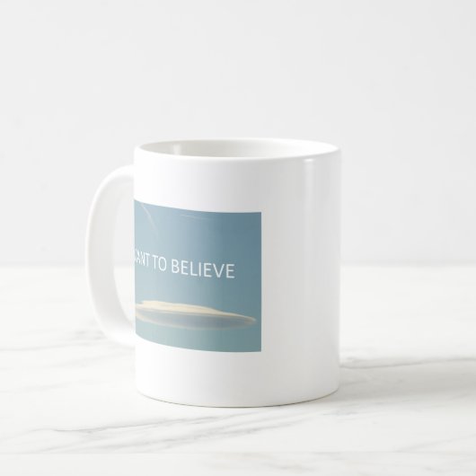"Ik wil geloven" leuke mok (Voorkant links)