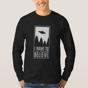 Ik Wil Geloven UFO Alien Gelovige Vliegende Schote T-shirt