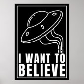 Ik wil geloven - UFO-ruimteschip (wit) Poster (Voorkant)