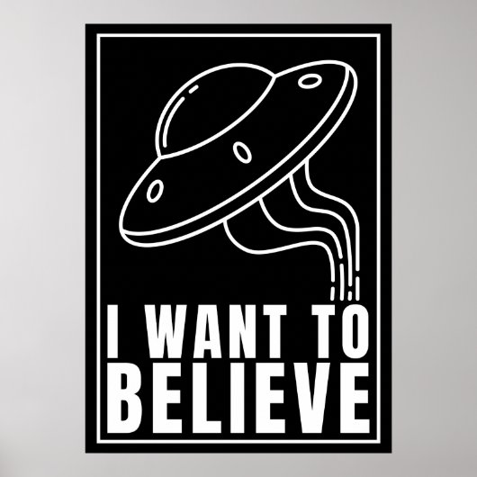 Ik wil geloven - UFO-ruimteschip (wit) Poster (Voorkant)