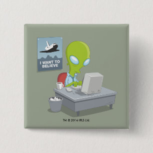 Ik wil geloven vierkante button 5,1 cm