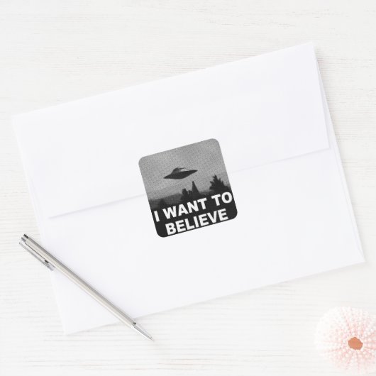 IK WIL GELOVEN VIERKANTE STICKER (Envelop)