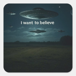 Ik wil geloven vierkante sticker