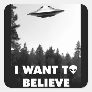 Ik wil geloven vierkante sticker