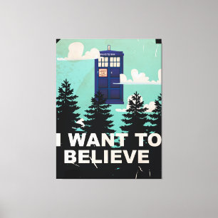 Ik Wil Geloven Vintage Politie Box Canvas Afdruk