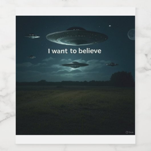 Ik wil geloven wijn etiket (Enkel label)