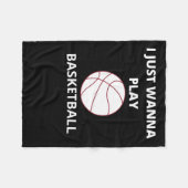 Ik wil gewoon Basketball spelen Fleece Deken (Voorkant (Horizontaal))