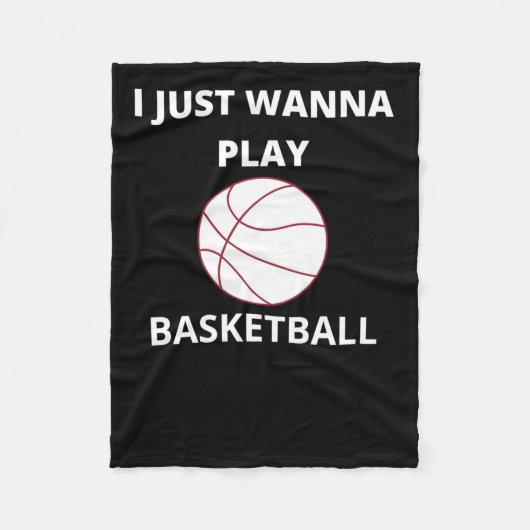 Ik wil gewoon Basketball spelen Fleece Deken (Voorkant)