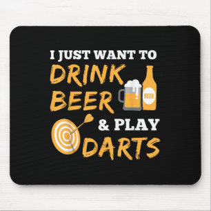 Ik wil gewoon bier Drinken en darts spelen G Muismat