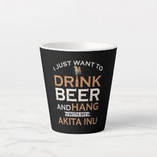 Ik wil gewoon bier drinken en met mijn shiba hange latte mok