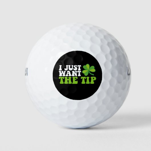 Ik wil gewoon de tip Shamrock St Patrick's Day Golfballen (Voorkant)