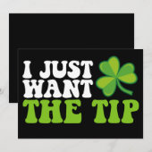 Ik wil gewoon de tip Shamrock St Patrick's Day Kaart (Voorkant / Achterkant)