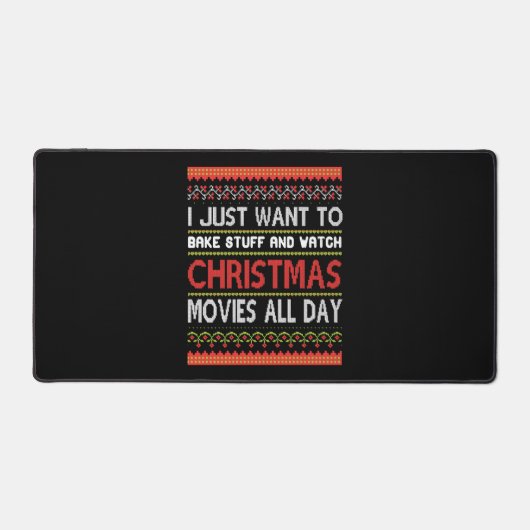 Ik wil gewoon dingen bakken en naar Kerstmis kijke Bureaumat (Voorkant)