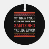 Ik wil gewoon dingen bakken en naar Kerstmis kijke Glas Ornament (Achterkant)