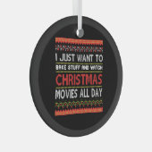 Ik wil gewoon dingen bakken en naar Kerstmis kijke Glas Ornament (Voorkant Rechts)