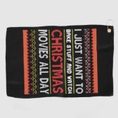 Ik wil gewoon dingen bakken en naar Kerstmis kijke Golfhanddoek (Horizontaal)