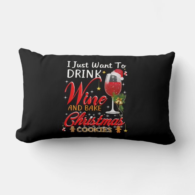 Ik wil gewoon drink en kersttaart bakken kussen (Voorkant)