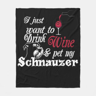 Ik wil gewoon Drink & huisdier mijn schnauzer cade Fleece Deken