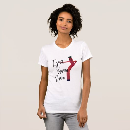 Ik wil gewoon een grappig T-shirt Air Dancing man  (Voorkant volledig)