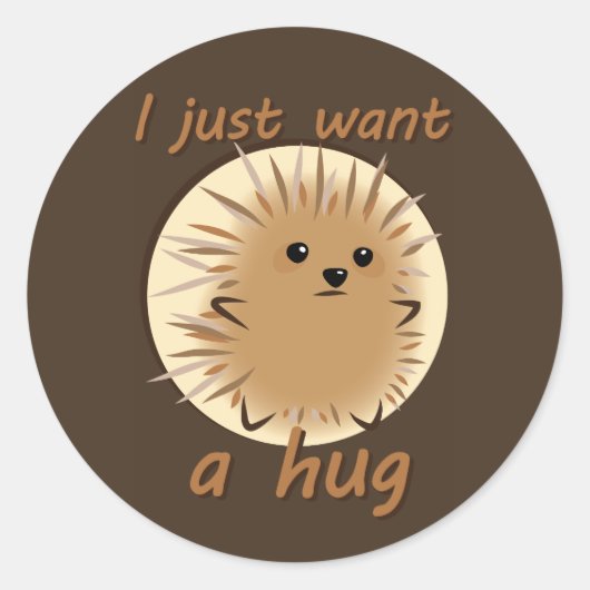 Ik wil gewoon een knuffel ronde sticker (Voorkant)