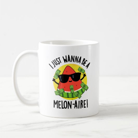 Ik wil gewoon een Melon-aire grappige Melon Pun zi Koffiemok (Links)