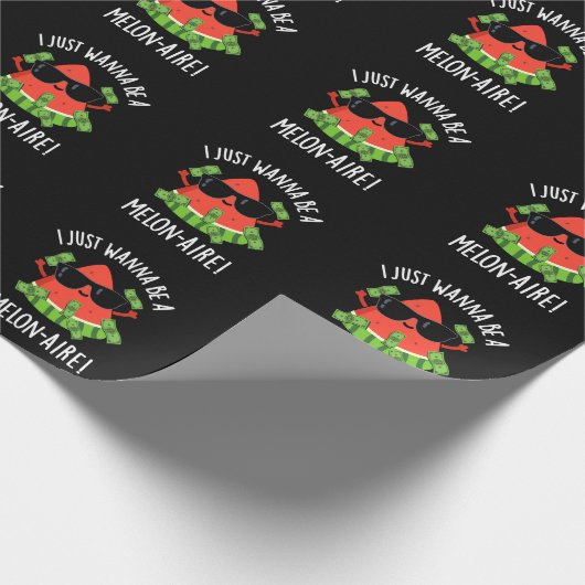 Ik wil gewoon een Melon-aire Melon Pun Dark BG zij Cadeaupapier (Hoek)
