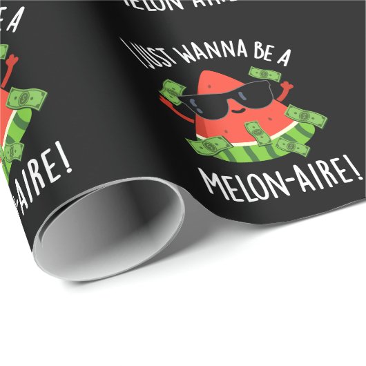 Ik wil gewoon een Melon-aire Melon Pun Dark BG zij Cadeaupapier (Rol Hoek)