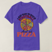 Ik wil gewoon Football zien en Pizza eten T-shirt (Design voorkant)