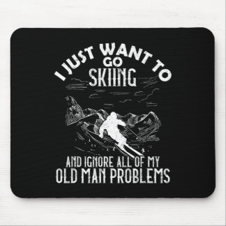 Ik wil gewoon gaan skiën, ski wintersport muismat