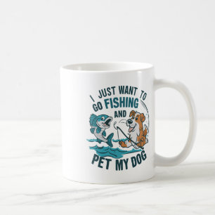 Ik wil gewoon gaan vissen en mijn hond aaien 2 koffiemok