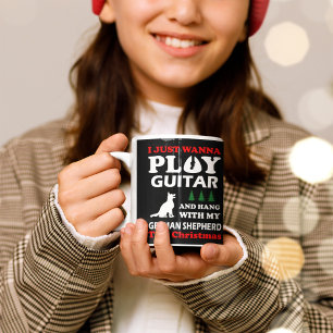 Ik wil gewoon gitaar hangen met Duitse herder Koffiemok