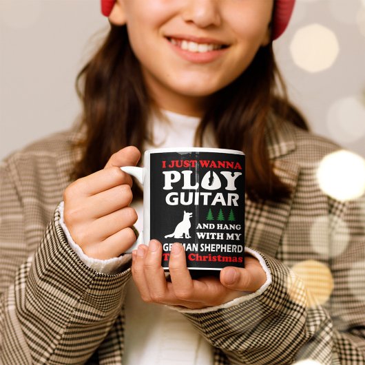Ik wil gewoon gitaar hangen met Duitse herder Koffiemok