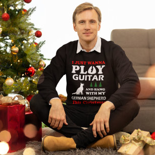 Ik wil gewoon gitaar hangen met Duitse herder T-shirt