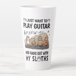 Ik wil gewoon gitaar Shirt schattige luiaartjes Hu Latte Mok