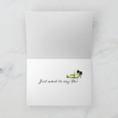 "Ik wil gewoon "hallo" zeggen, een blanco gevouwen Bedankkaart (Binnen)