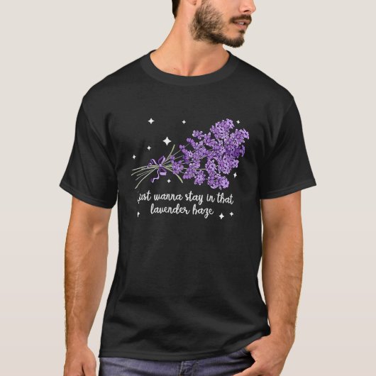 Ik wil gewoon in die lavendel Haze Mannen blijven T-shirt (Voorkant)